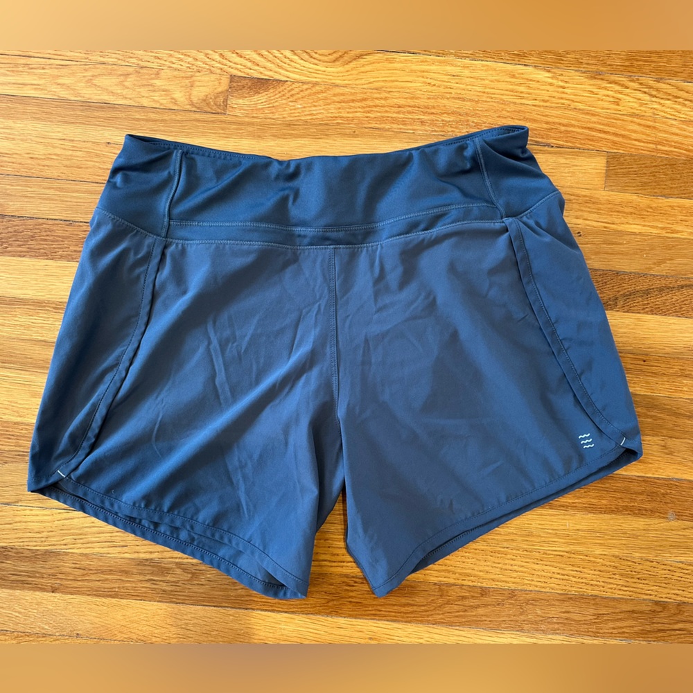 Blue Athletic Shorts with Elastic Waistband
